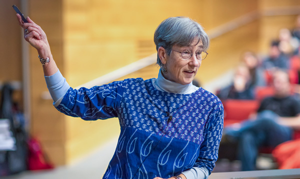 A teacher doing a lecture.